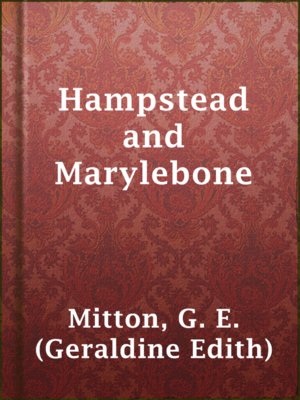 cover image of Hampstead and Marylebone